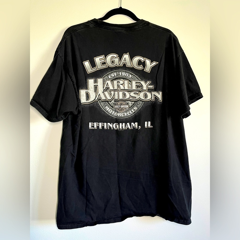 Rare Vintage Harley Davidson Black 11th Anniversary Short Sleeve T-Shirt size XL